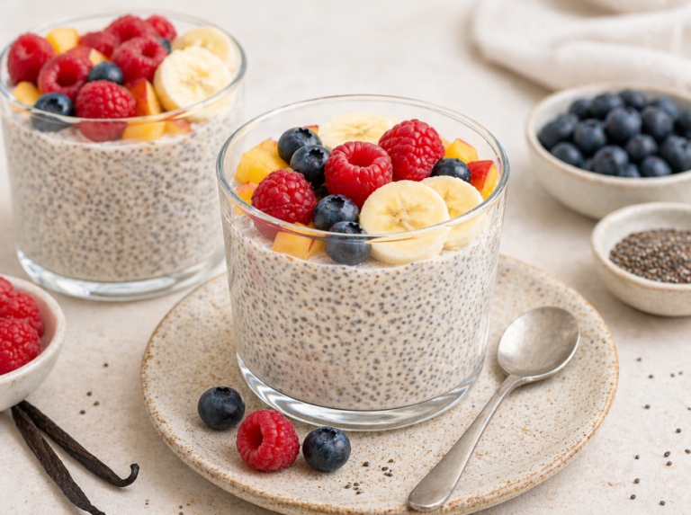 Waniliowy pudding chia z&nbsp;białkiem – szybki deser wysokobiałkowy