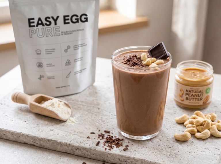 Shake Snickers z&nbsp;białkiem jajecznym: fit deser