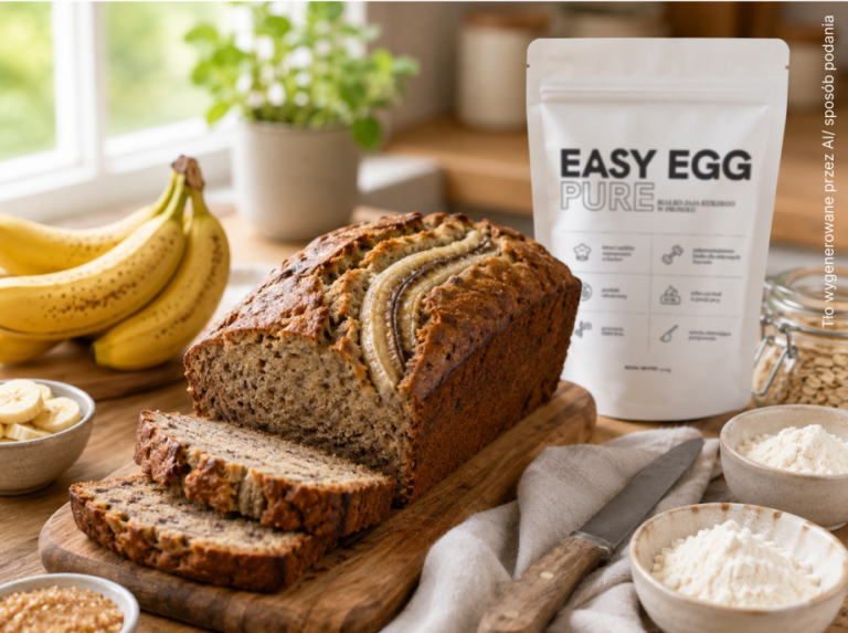Chlebek bananowy z&nbsp;białkiem jajecznym